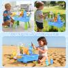 GGRH 2026 Upgraded Water Table for Toddlers 1-3 - Outdoor Toys for Kids Ages 4-8 with Pump, Summer Outside Sensory Activity Pool Toys, Kitchen Play Sink Toy with Running Water, Fishing Toy, Blue view 3