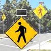 Kindevieft 24"/30" Solar Pedestrian Crossing Sign Flashing,Street Traffic Warning Sign with Solar Powered, Aluminum Ip65 Weatherproof Crosswalk Signs for Urban Road, School 24in view 1