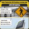Kindevieft 24"/30" Solar Pedestrian Crossing Sign Flashing,Street Traffic Warning Sign with Solar Powered, Aluminum Ip65 Weatherproof Crosswalk Signs for Urban Road, School 24in view 3