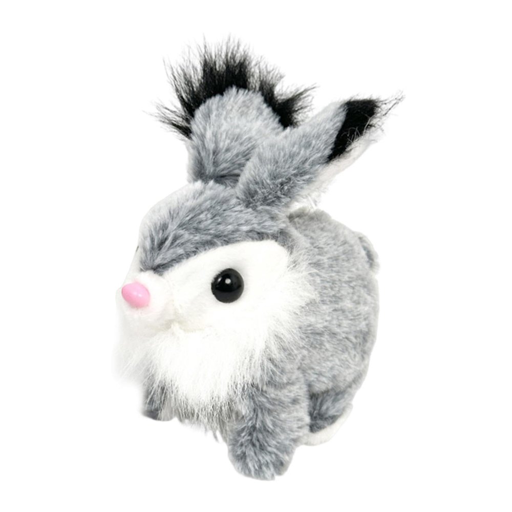 getuse Rabbit Interactive Electronic Pet Toy with Wiggle Ears Sounds Movements Portable Cute Bunny for Children Kids Gifts- Light Gray