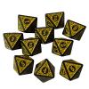 10Pcs 8 Sided Dices Set Acrylic D8 Polyhedral Dice 15mm for Role Playing Game RPG Party Bar Card Game- Yellow view 1