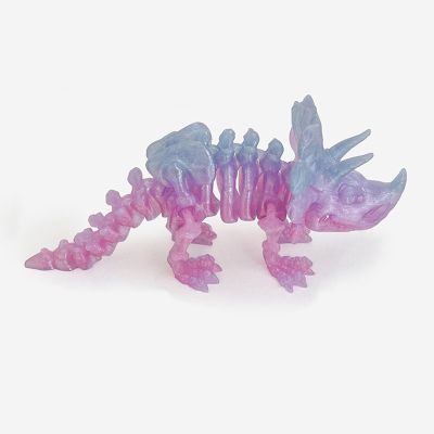 3D Printed Dinosaur 3-d Printed Toys Triceratops Skeleton for Stress Relief Home Office Decompression Decor Executive Desk Toys-Crystal Color||17.2cm/6.77 inch