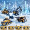 Mudsterz Construction Rc Set of 4, Remote Control Excavator Set,360 Rotation Rechargeable 2.4ghz Remote Control Construction Vehicles with Cool LED Lights,Metal Parts,Real Sound(4-Piece Set) view 1
