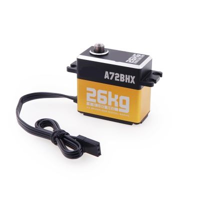 2 Pcs A72BHX 26KG High Torque High Speed High Voltage Brushless Metal Gear Digital Steering Servo Motor for 1/10(Orange)