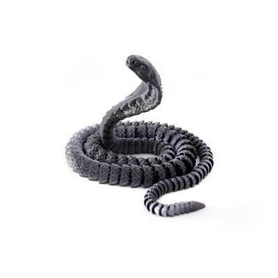 3D Printed Snake 3D Printed Toy Cobra Articulated for Home Office Executive Desk Decoration Surprise Fantasy Gifts-Mech Black||25cm/9.8in