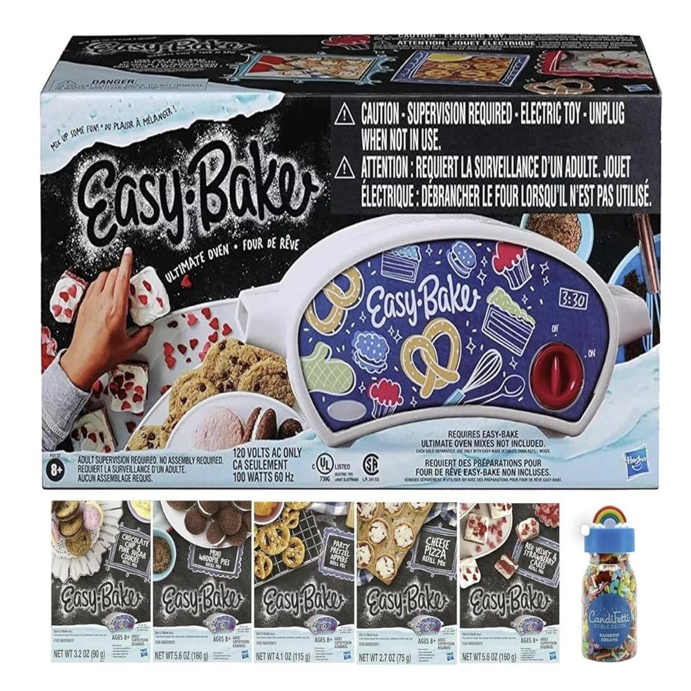 Easy Bake Ultimate Oven Baking Bundle (Oven + 5 Pack of Mixes + Rainbow Sprinkles) Gift Set for Kids 8yrs and Up