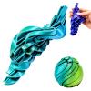 3D Printed Slime Ball Fidget Toy, Gear Sphere Twistable Sensory Fidget Sphere, Hypnotic Spinner Desk Toy for Office, Home, School and Travel (Blue-Green Gradient, Small) view 1