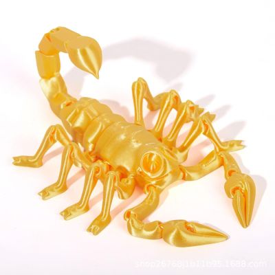 3 d Printed Animals 3D Printed Toy Scorpion Articulated for Stress Relief Home Office Decompression Decor Executive Desk Toys-Silk Gold||20cm/7.9in