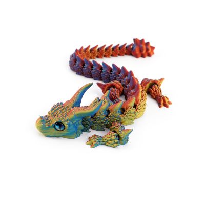 3-d Printed Dragon 3D Printed Animal Great Horned Dragon 309.5cm/11.83.7in Articulated for Home Office Executive Desk Decoration Surprise Fantasy Gifts-Neon City