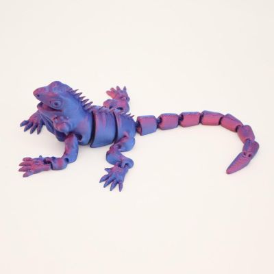 3D Printer Toys Articulated Animals Realistic Lizard Articulated for Stress Relief Home Office Decompression Decor Executive Desk Toys-Laser Purple||19.5cm/7.7in