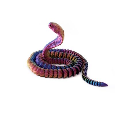 3D Printed Snake 3D Printed Toy Cobra Articulated for Home Office Executive Desk Decoration Surprise Fantasy Gifts-Dazzling 01||55cm/21.7in