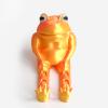 3D Animals 3D Print Toys Sitting Frog 7*9cm/2.8*3.5in Articulated for Stress Relief Home Office Decompression Decor Executive Desk Toys-Pink Gold view 1