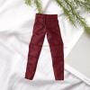 1/12 Scale Male Action Figure Trousers, Red PU Leather Pants for 1:12 Doll Clothes, Collectible Miniature Costume Accessory view 2