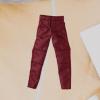 1/12 Scale Male Action Figure Trousers, Red PU Leather Pants for 1:12 Doll Clothes, Collectible Miniature Costume Accessory view 3
