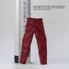 1/12 Scale Male Action Figure Trousers, Red PU Leather Pants for 1:12 Doll Clothes, Collectible Miniature Costume Accessory view 4