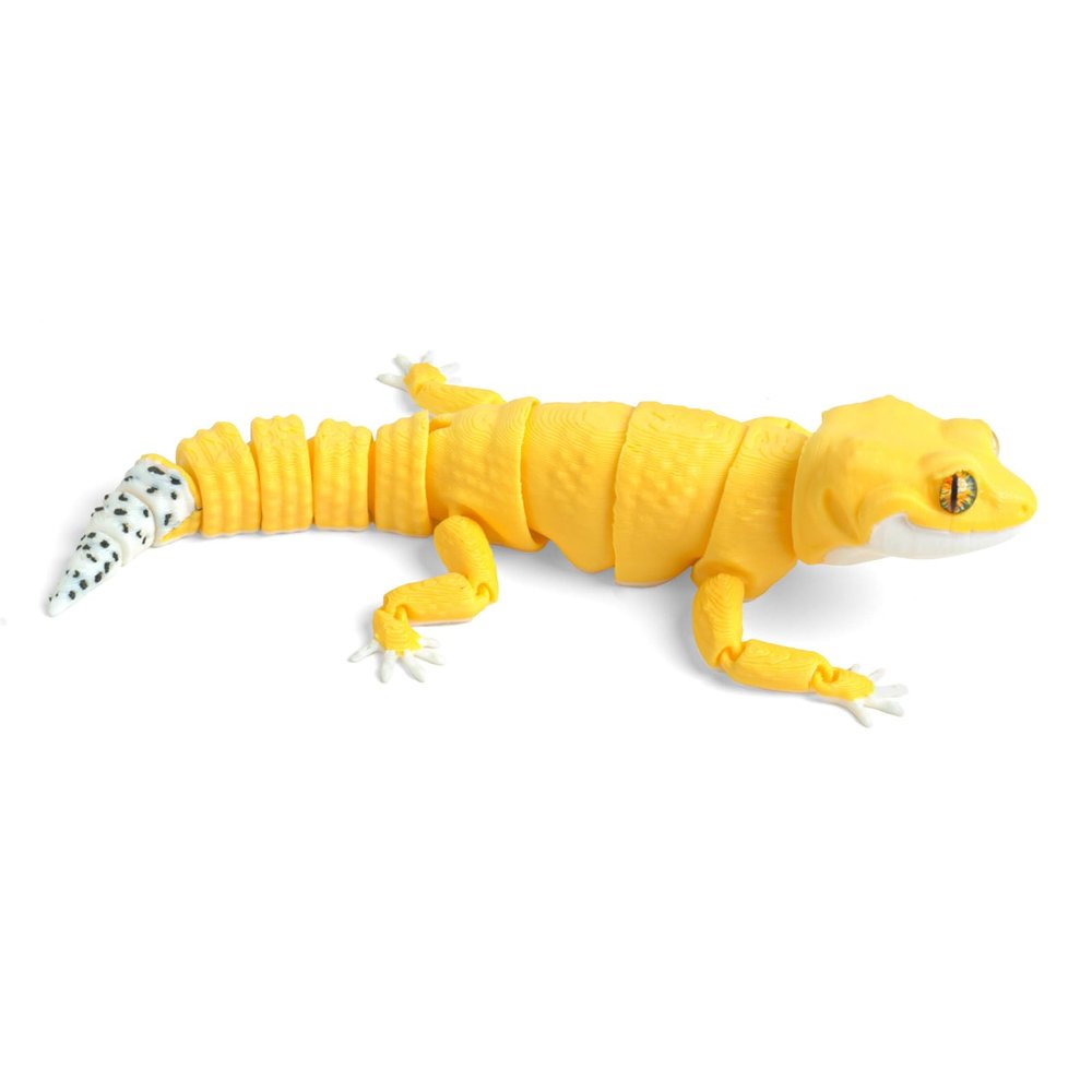 3D Printed Stuff 3D Prints Gecko 15cm/5.9in for Stress Relief Home Office Decompression Decor Executive Desk Toys-Fattail Honey Orange