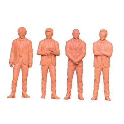 blloocod 4 Pieces Miniature Suit Wearing Man Crafts Collectibles Businessman Figure Model for Fairy Garden Dioramas Desktop Decoration- 2.8cm