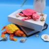 3 d Printed Animals 3D Print Toys Alligator Snapping Turtle Articulated Mouth 17.6x8.6cm/6.9x3.4in Articulated for Stress Relief Home Office Decompression Decor Executive Desk Toys-Laser Green view 2