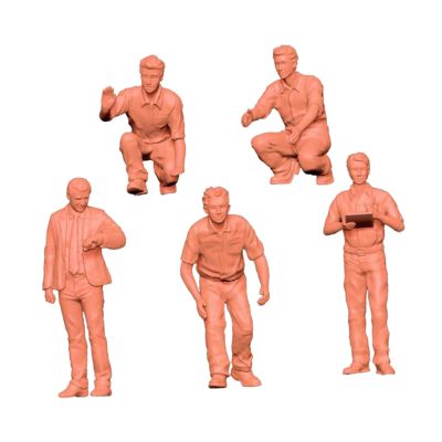 1/64 Scale Miniature Figures Micro Landscape Decor Collectibles Tiny Repair Workshop Model Kit Miniature People Figurines 5 Pieces- 2.8x1x1cm