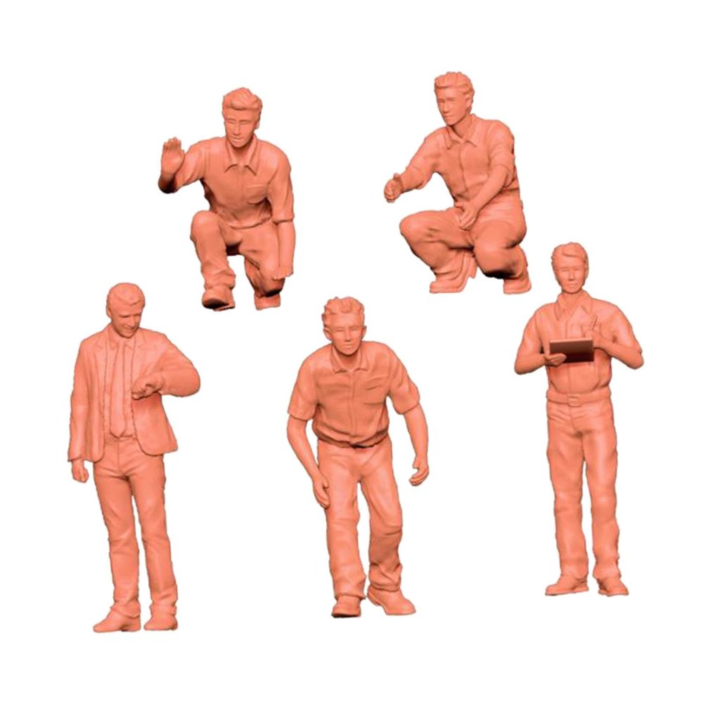 1/64 Scale Miniature Figures Micro Landscape Decor Collectibles Tiny Repair Workshop Model Kit Miniature People Figurines 5 Pieces- 2.8x1x1cm