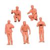 1/64 Scale Miniature Figures Micro Landscape Decor Collectibles Tiny Repair Workshop Model Kit Miniature People Figurines 5 Pieces- 2.8x1x1cm view 1