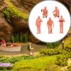 1/64 Scale Miniature Figures Micro Landscape Decor Collectibles Tiny Repair Workshop Model Kit Miniature People Figurines 5 Pieces- 2.8x1x1cm view 4