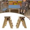2Pcs Miniature Wooden Step Ladder Dollhouse Furniture Foldable Ladder 2.17x1.30x1.97inch Photo Props Fairy Garden Accessories view 4
