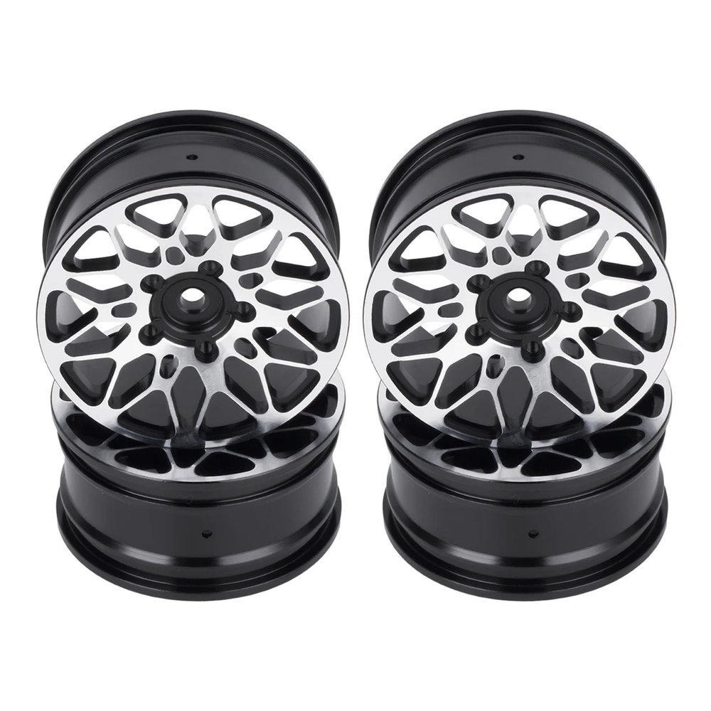 4Pcs 1/10 Scale On-Road Aluminum Wheel Rims for HSP 94123 94122 94103 for Sakura D3 D4 RC Racing Car confident(Black-A)
