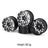 4Pcs 1/10 Scale On-Road Aluminum Wheel Rims for HSP 94123 94122 94103 for Sakura D3 D4 RC Racing Car confident(Black-A) view 2