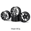 4Pcs 1/10 Scale On-Road Aluminum Wheel Rims for HSP 94123 94122 94103 for Sakura D3 D4 RC Racing Car confident(Black-A) view 3