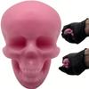 Handmade Skull Buddy Sensory Stress Ball, Pink Silicone Squishy Fidget Toy, Anxiety Relief Desk Companion, Hand Strength Excercise (Shore A 6-8 Hardness) view 1