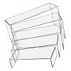 Pryntopha Pack of 5 Acrylic Display Risers Stand Large Clear Shelves Racks for Cupcake Figures Toy Collectibles Perfumes and More Tiered Display Shelf view 3