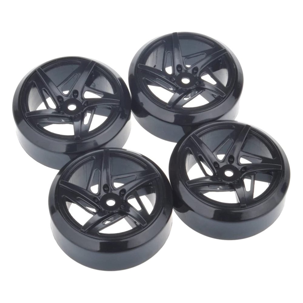 4 Pieces 1/10 RC Plastic Wheel Rims Compatible with HSP HPI Kyosho On Road Car, 54mm Outer Diameter, 12mm Hex Adapter