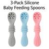 3-Pack Silicone Baby Feeding Spoons  Soft BPA-Free Infant & Toddler Training Spoons for Baby view 2
