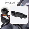 AlluraPet Universal Stroller Snack Tray with Bottle Holder, Multi-Functional Black Handrest Dish for Phone, Cup, and Snacks, 15.35x5.12x6.30 inch view 4