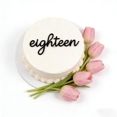 Acrylic Eighteen Cake Topper, Black 18th Birthday Cake Toppers, 18th Anniversary Party Cake Decorations Sweet Eighteen Cake Pick Decoration 18 Cake Charm Decor Supplies