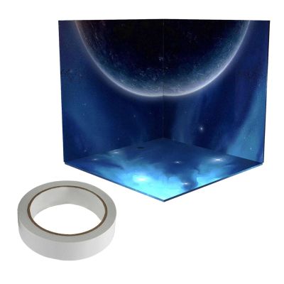 1:12 Scale Miniature Scene Background Board Display Case for Action Figures & Model Cars, 8.46x8.46 Inch, Space Themed Backdrop for Collectible Showcase