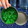 25x Acrylic Polyhedral Dice Set with Storage Box, White Numbers D4 Dice for Role Playing Games, Family Gatherings, Theme Parties- Green view 3