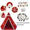 Christmas Kids Playhouse with Decorations and Lights, DIY Play Tent Indoor for Children, Teepee Tent as for Kids, Play Tent as a Private Space for Girls and Boys (RED, L) view 3