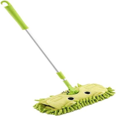 getuse Children Role Play Mop Cleaner Toy for Toddlers, Green Cartoon Animal Design, Extendable 18.9-28.35 inch, Pretend Play Housekeeping