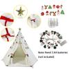 Christmas Kids Playhouse with Decorations and Lights, DIY Play Tent Indoor for Children, Teepee Tent as for Kids, Play Tent as a Private Space for Girls and Boys (White, L) view 3
