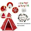 Christmas Kids Playhouse with Decorations and Lights, DIY Play Tent Indoor for Children, Teepee Tent as for Kids, Play Tent as a Private Space for Girls and Boys (RED, M) view 3