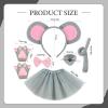 6 Mouses Costumes Ears Headband Halloween Cosplay Set for Kids Girls Boys Party Favors Accessories Multicolor view 4