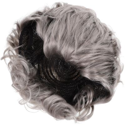 CIYODO Elderly Wig Grey Short Synthetic Wig for Stage Performance Cosplay Accessory