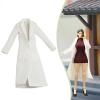 1/12 Scale Doll Clothes Long Coat for 6 Inch Female Action Figures - White Elegant Miniature Dressing Costume Accessory view 2