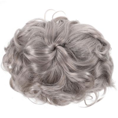LIOOBO Grey Short Old Lady Wig for Women Grandma Cosplay Wig Prop for Dress-Up and Halloween