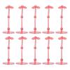 10PCS Action Figure Stand, Plastic Translucent Doll Model Support Base, Display Holder for 6 Inch Figures with 30 Accessories, 40 Screws and Nuts, Compatible with SD BB Dolls and F (Transparent Pink) view 1