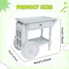 1:12 Scale Dollhouse Serving Cart  Wooden Miniature Bar Cart with Wheels & Drawer for Kitchen Furniture, DIY Diorama, Photography Prop view 3