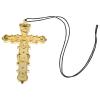 ANDRESLAD Gold Cross Necklace for Men and Women, Halloween Cosplay Plastic Cross Pendant, Religious Costume Accessory for Dress-Up and Party Decorations, view 1