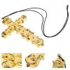 ANDRESLAD Gold Cross Necklace for Men and Women, Halloween Cosplay Plastic Cross Pendant, Religious Costume Accessory for Dress-Up and Party Decorations, view 4